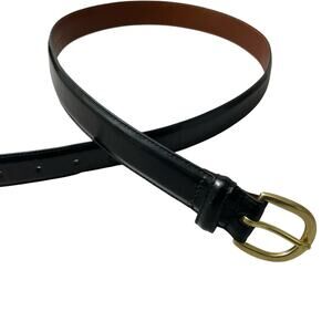 Coach Leather Belt Mens 32 Black Brass Buckle Dress Preppy Polished Classic 1"
